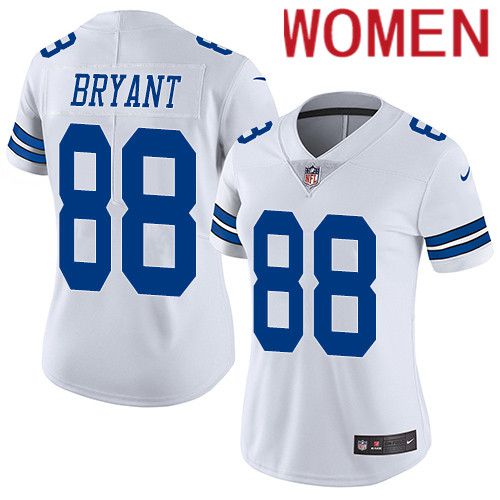Women Dallas Cowboys 88 Dez Bryant Nike White Vapor Limited NFL Jersey